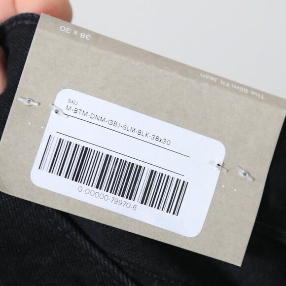 NWT Everlane The Slim Fit Jean Low Stretch Men's Black Size 38x30 - Picture 6 of 9